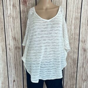 Lucky Brand White Knitted Poncho Size Medium
